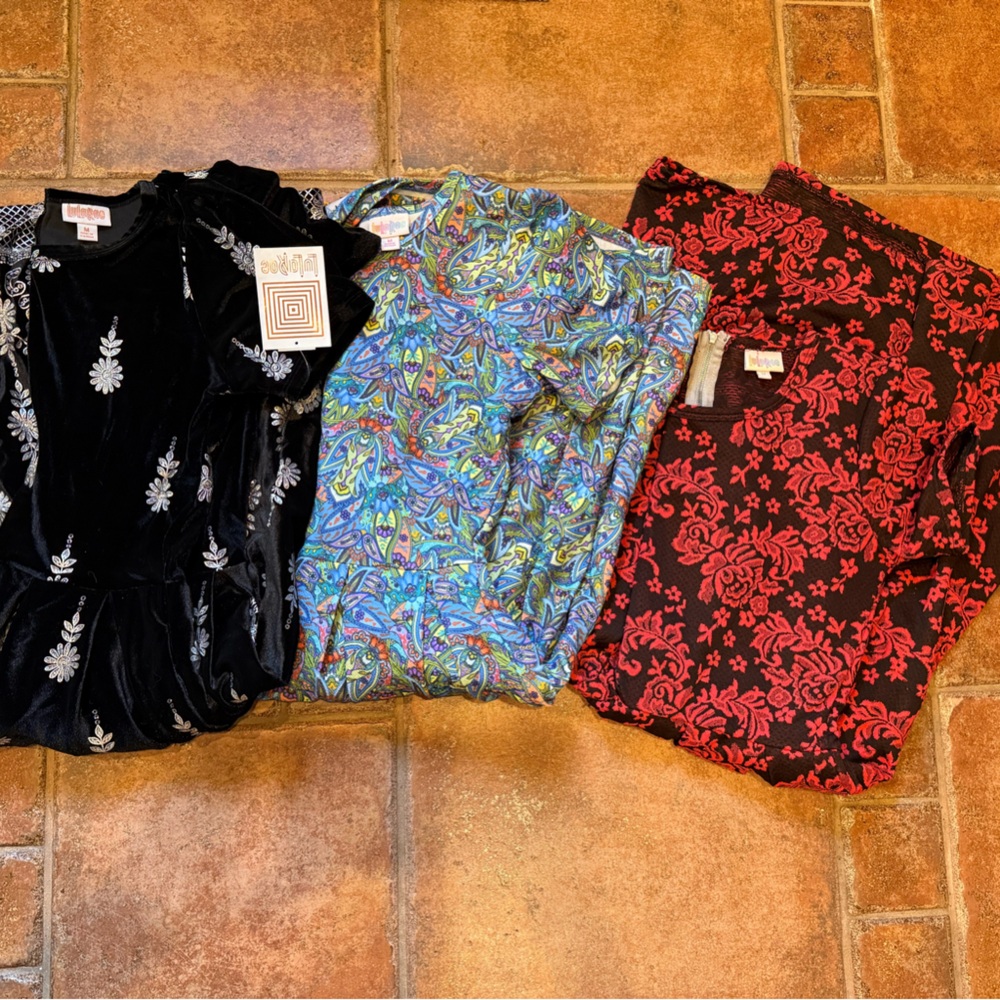 LuLaRoe Black and White Blouse Dress